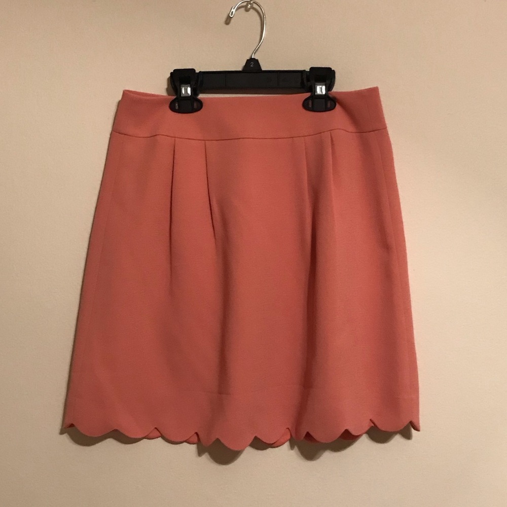 LOFT salmon colored scalloped skirt, super cute